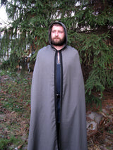 Gray hooded cloak for men